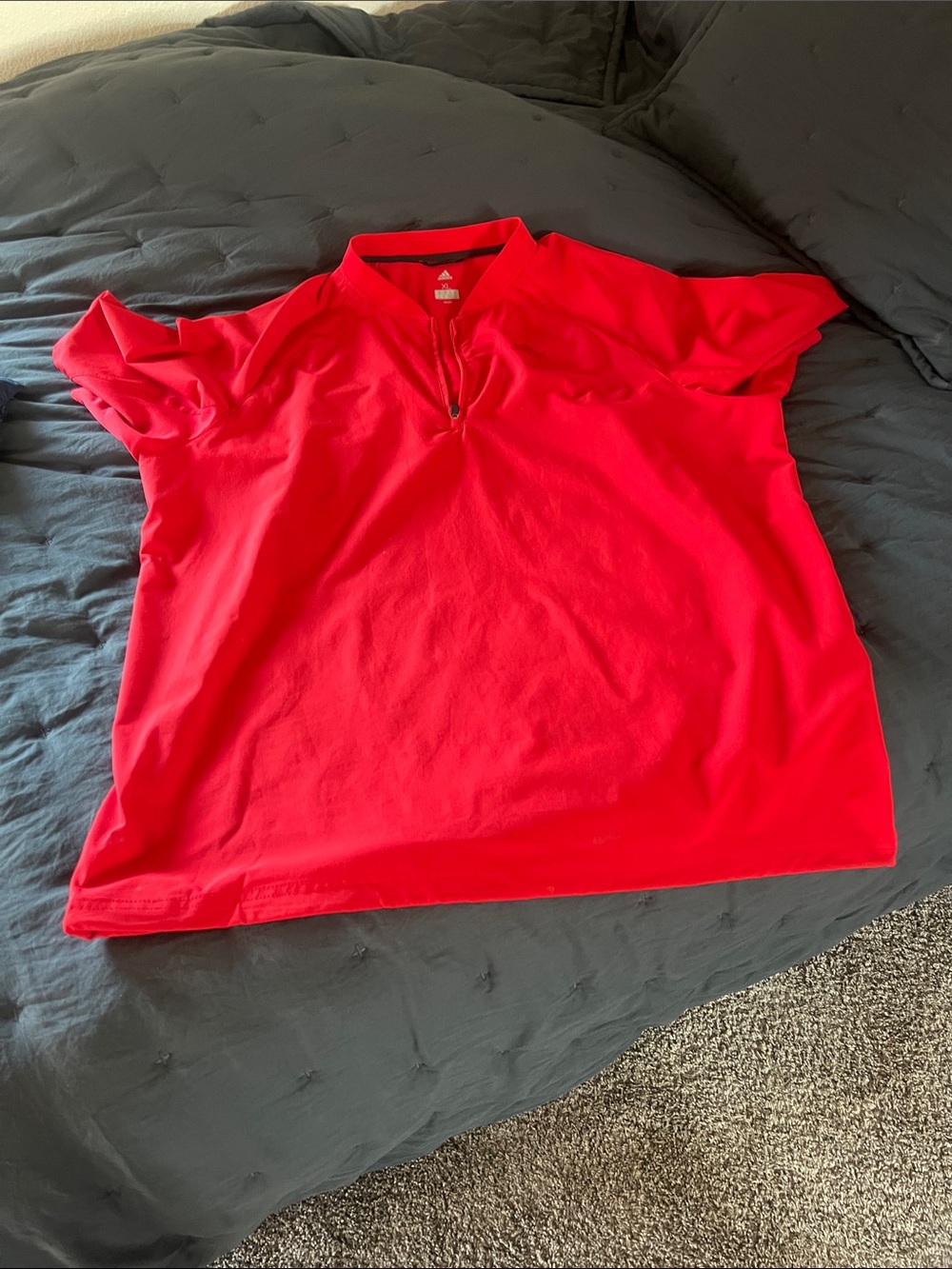 adidas Red Half-Zip Athletic Shirt